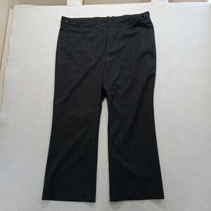 Catherines Dress Pants Women's Size 16WP Black Pin Striped Waist Adjustable